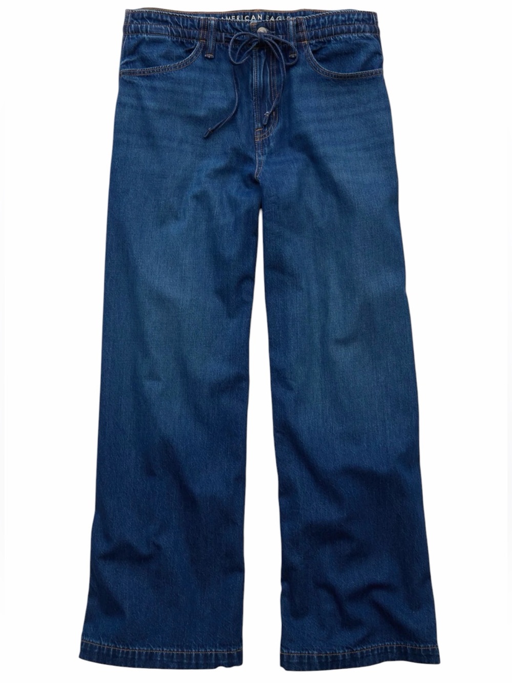 AE Dreamy Drape Strigid Low Rise Ultra Wide Leg Jeans 25R / 0 Dark Wash NWT Y2K